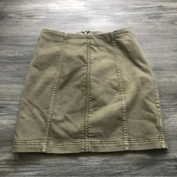 Free‎ People olive green skirt size 4 - Picture 1 of 6